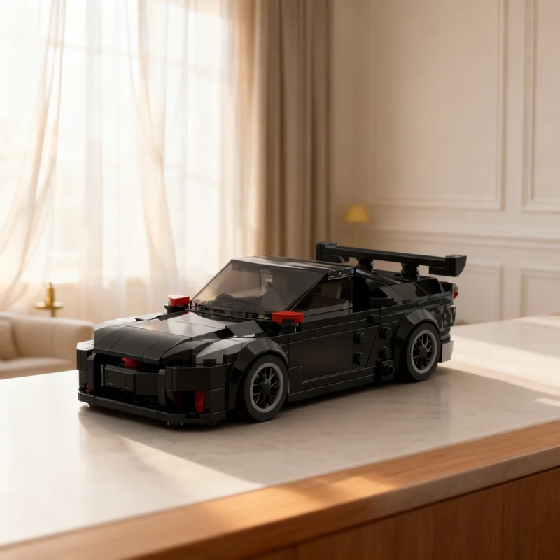 404pcs MOC City Champions Nissan GTRs Black Model Toys Building Blocks Architecture Christmas Gifts Idea Kids Education Brick