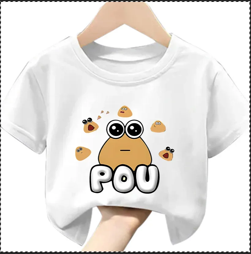 My Pet Alien Pou Kids T-shirts   Summer  Ound Neck T-shirt  Cartoon Summer Infant Tracksuits  Tees  Clothes