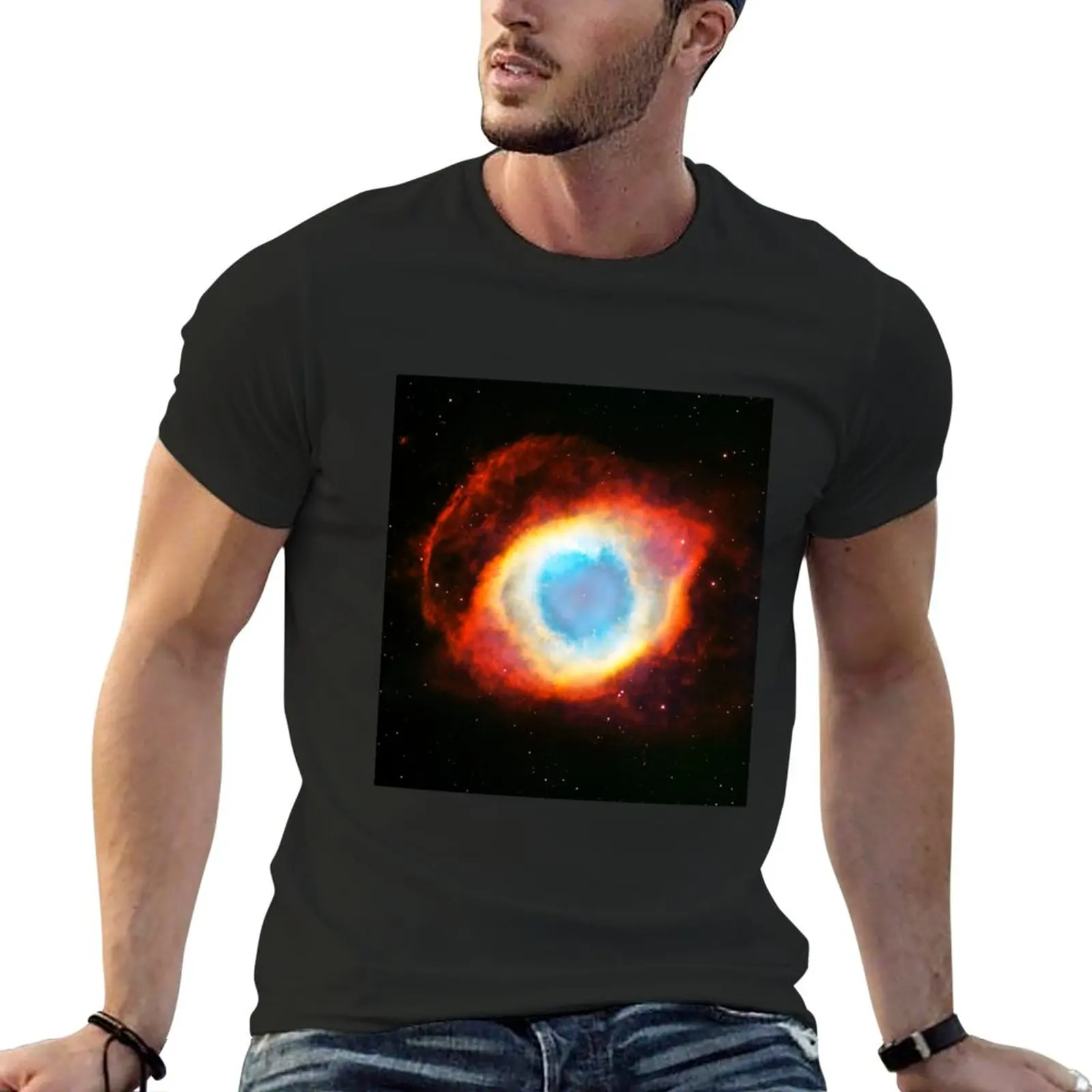 Helix Nebula T-Shirt summer tops blacks oversized cute tops t shirts for men cotton