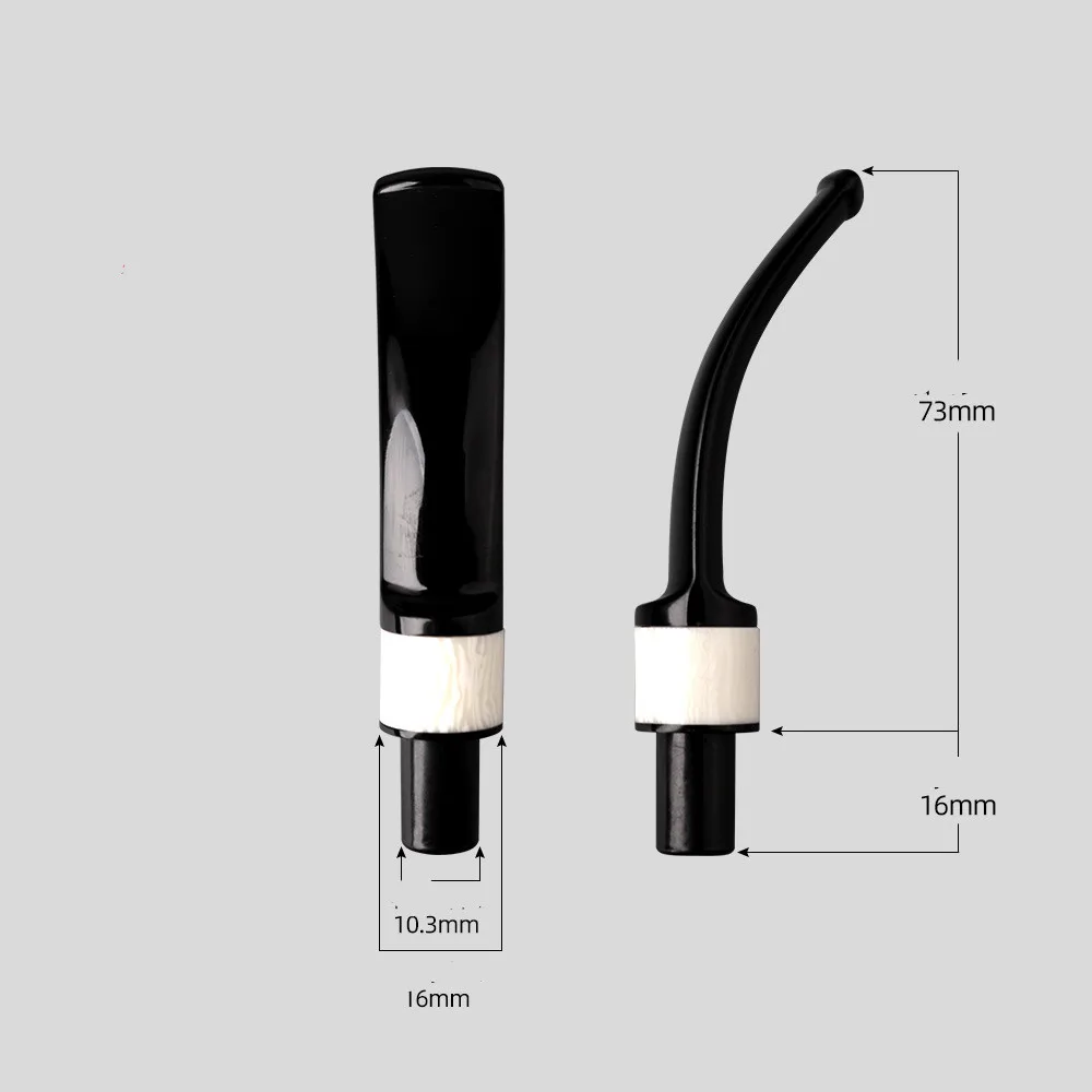 1pc Acrylic Tobacco Smoking Mouthpiece For Tobacco Briar Pipe Smoke Pipe Handwork Coffee Color Pattern Pipe Mouthpiece