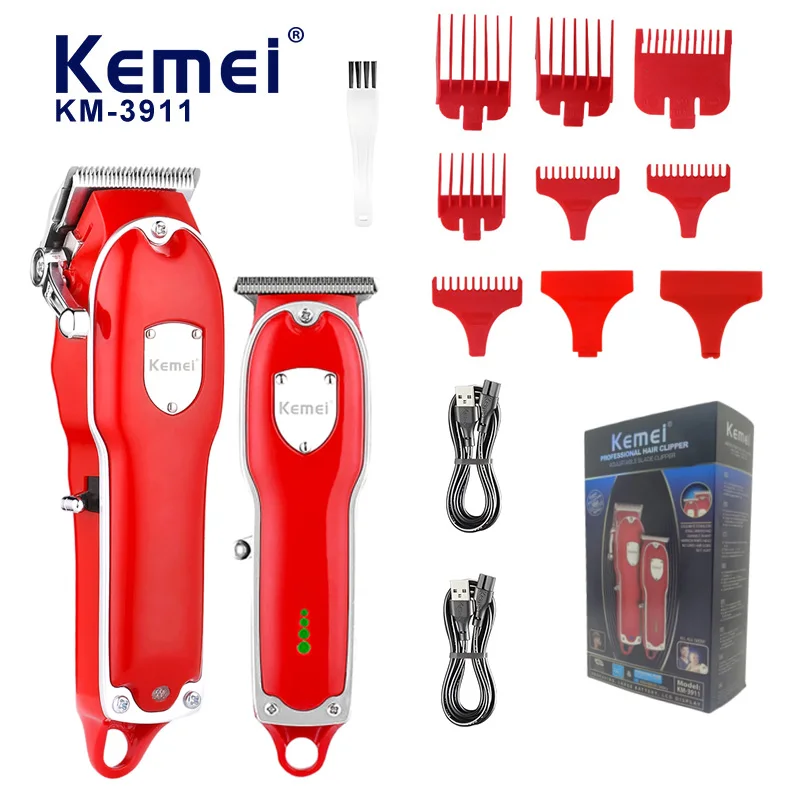 Kemei KM-3911 Professional Electric Hair Clipper for Salon, USB Rechargeable Men's Grooming Trimmer, Cordless Hair Clipper