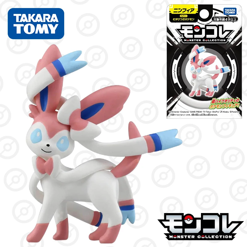 Takara Tomy Tomica Pokemon Pocket Monster Collection Sylveon Figure Character Toy Anime Figure Kids Xmas Gift Toys for Boys