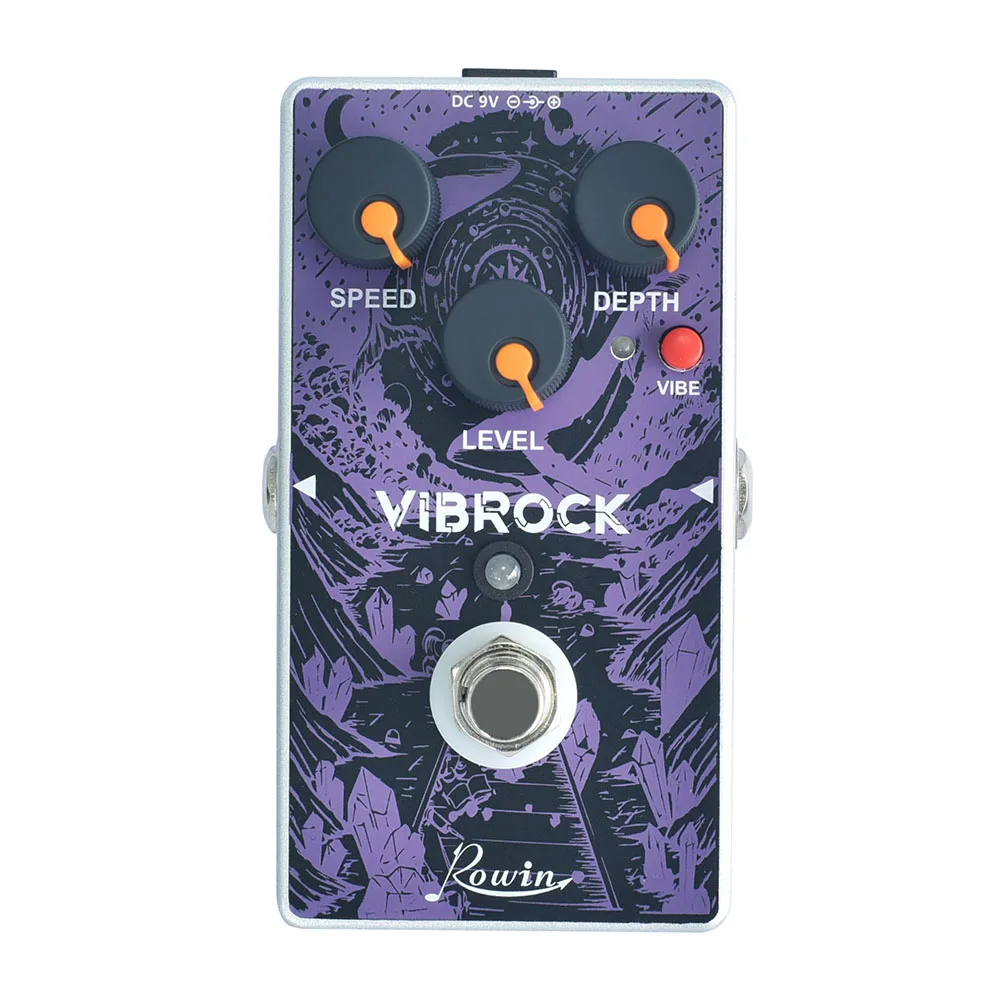 Practical Effect Pedal Rowin Vibe Full Metal Shell Guitar Effect Pedal Parts Purple Accessories Aluminum Alloy