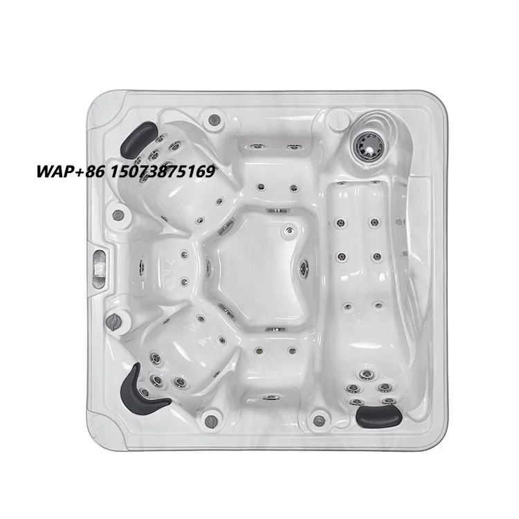Luxury Acrylic Shell Hot Tub Outdoor Swim Spa With Jacuzzier and Party Massage Bathtub with LED Lights