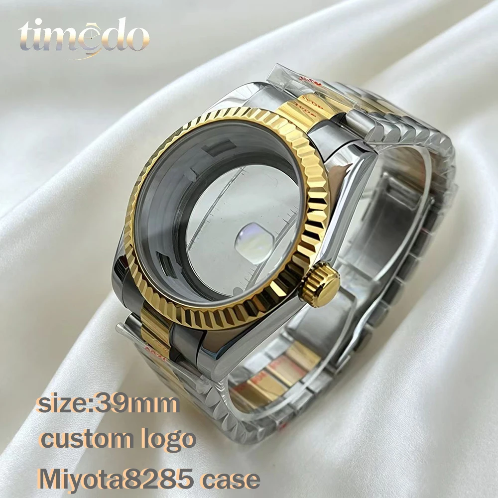 Men's case Miyota8285 stainless steel sapphire glass custom logo case suitable for 8285 movement watch accessories ﻿