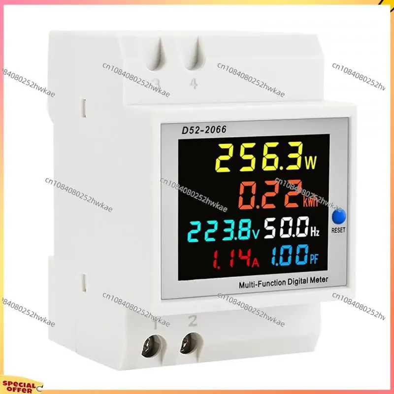 Digital Single Phase Energy Meter Tester Power Usage Monitor AC110V 40V-300V100A Frequency Power Factor Meter Multimeter