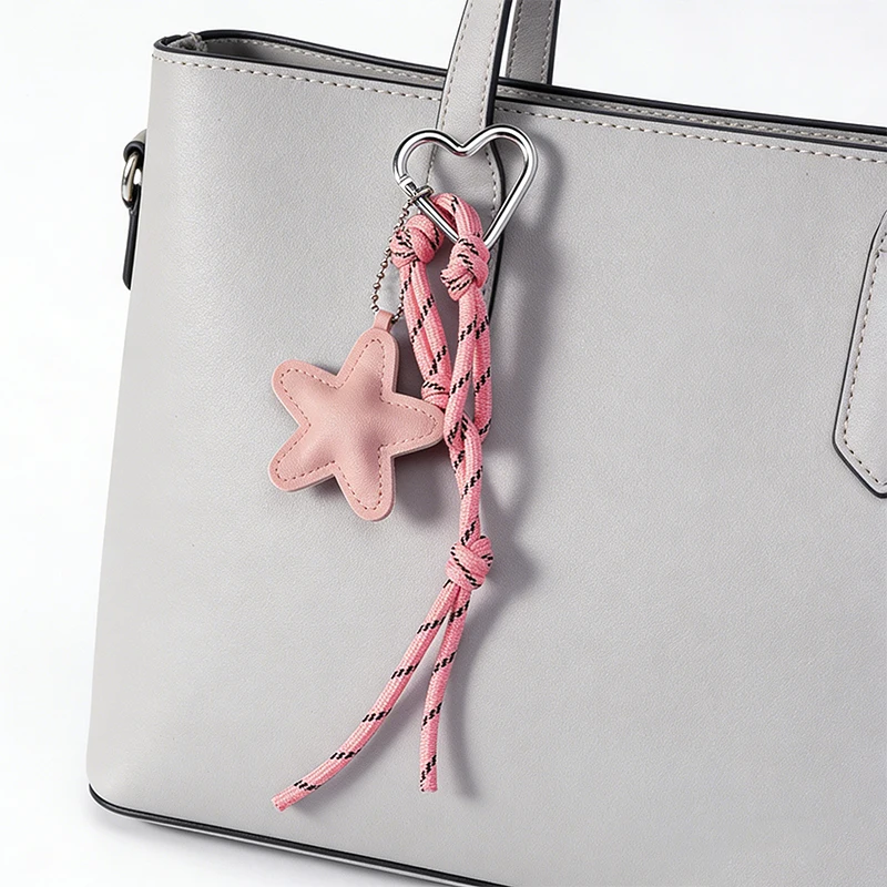 Bag Key Chain Simple Style Phone Pendant Chain Heart Charm Strap Braided Rope Bag Hanging Decors Jewelry Gift Decoration