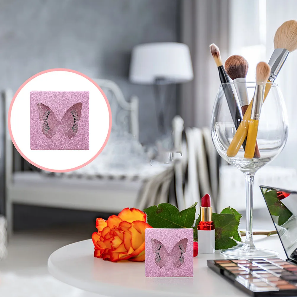 

Colorful Square Eyelash Box 10 Sets Lash Organizer Packaging Pink False lashes eyelash box hollow butterflies women makeup gift