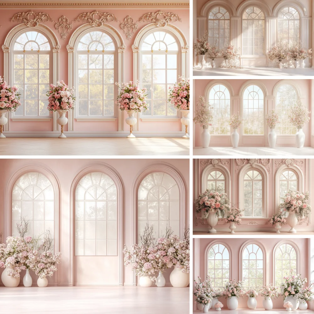 Photography Background Indoor Window Flowers Kids Birthday Party Wedding Maternity Portrait Decor Backdrop Photo Studio