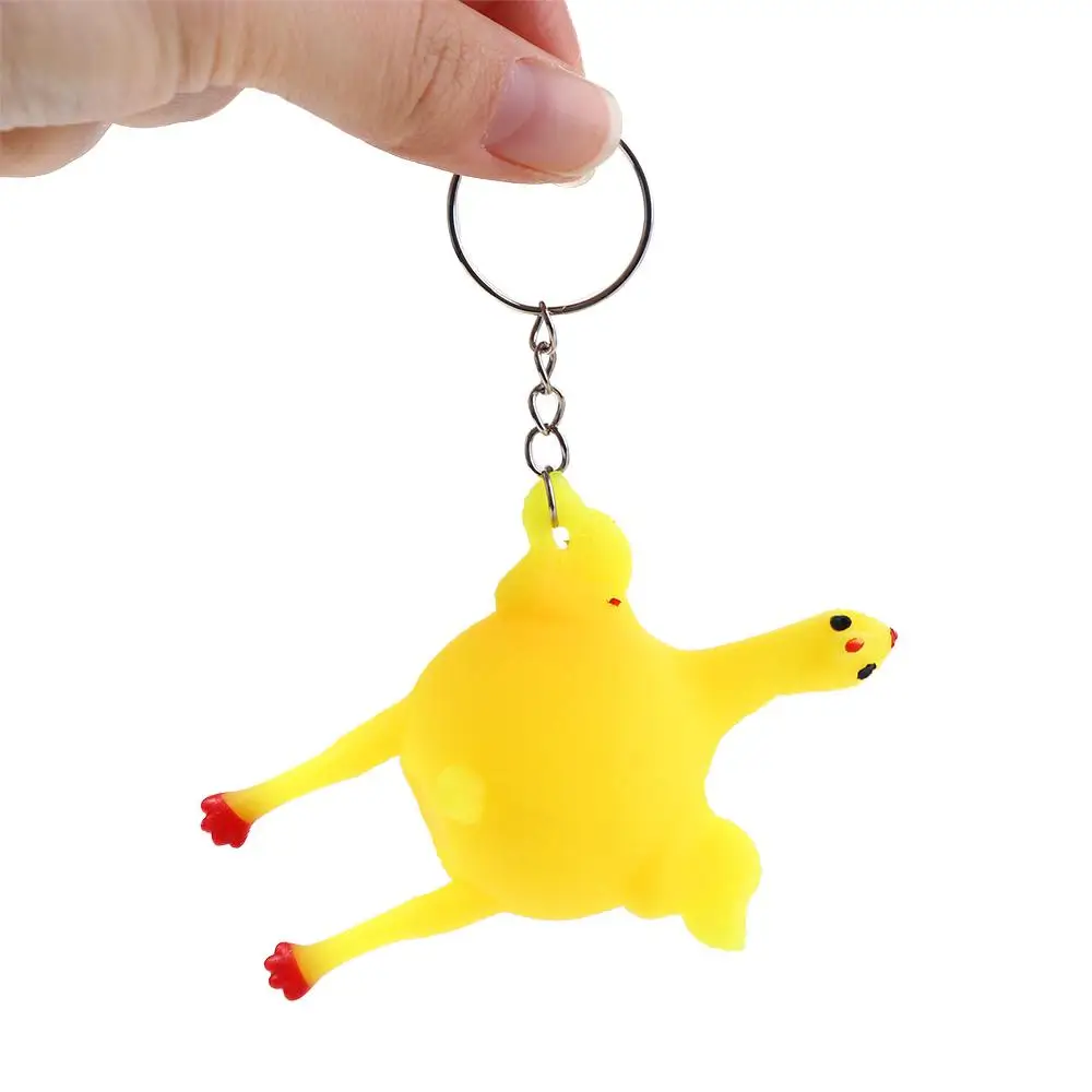 Kinderen Gift Grappige Truc Fun Trinket Parodie Speelgoed Gags Kip Eieren Leggen Bananasplit Sleutelhanger Lastig Speelgoed