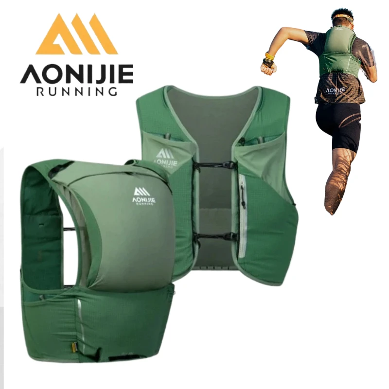AONIJIE MB 8L Running Backpack Hydration Vest Pack Men Women Lightweight Matching Cane Bag Hiking Off-road Cycling Race