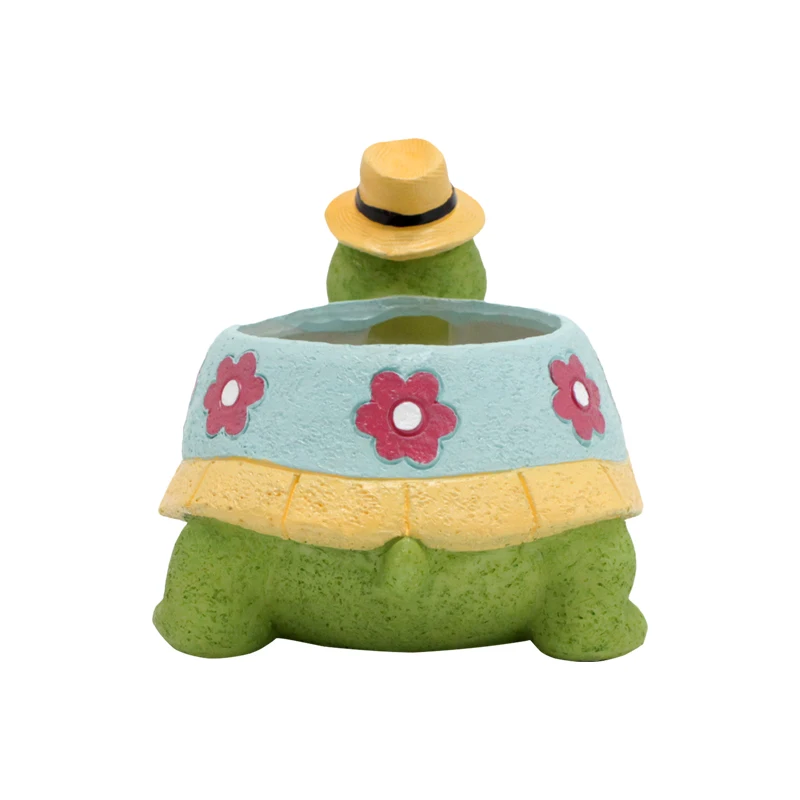 1pc Adorable Garden Turtle Succulent Pot - Planters Resin Statue Plant Flower Pot Yard Garden Patio Vase Outdoor Deco-Indoor/Out