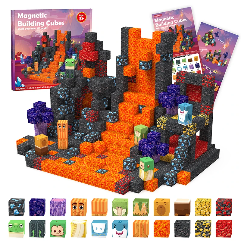 مجموعة مكعبات بناء البلاط المغناطيسي 100 قطعة، ألعاب جذعية للأطفال 3+، مجموعات بناء موضوع الدماغ الإيطالي ثلاثي الأبعاد، هدايا للأولاد والبنات #1