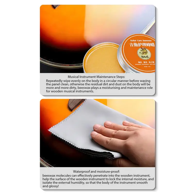 Guitar Polish Multipurpose Maintenance Beeswax Cleaning Musical Instrument Care 100ml Fingerboard Oil Guitar Care Beeswax String