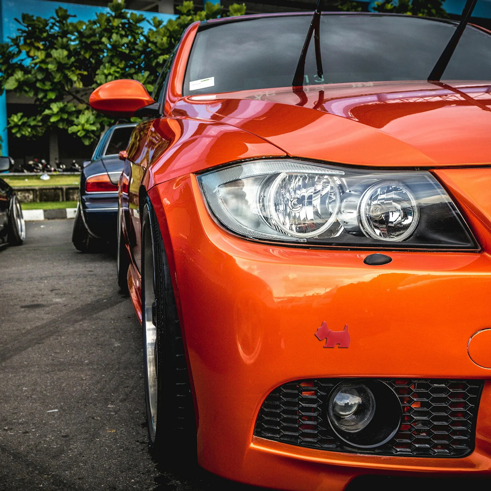 

Waterproof Metal Dog Car Sticker Cute Cartoon Pet Decal Durable for Car Tail Side Body Decoration All Vehicle Models Unique