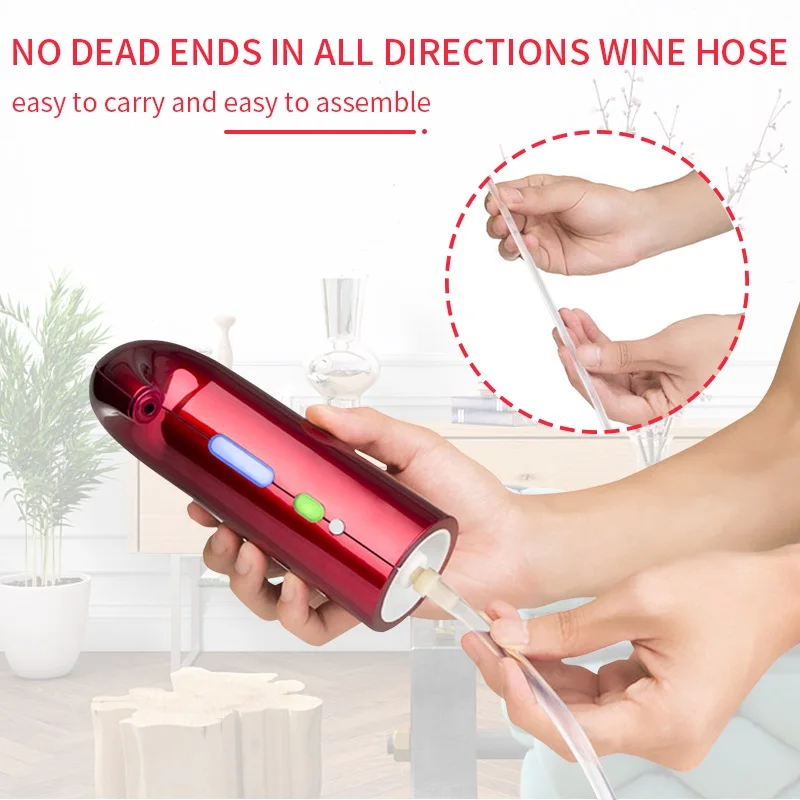 Electric Wine Aerator One Touch Quick Aerating Awakening Wine Decanter Dispenser Pump Automatic USB Rechargeable Wine Pourer