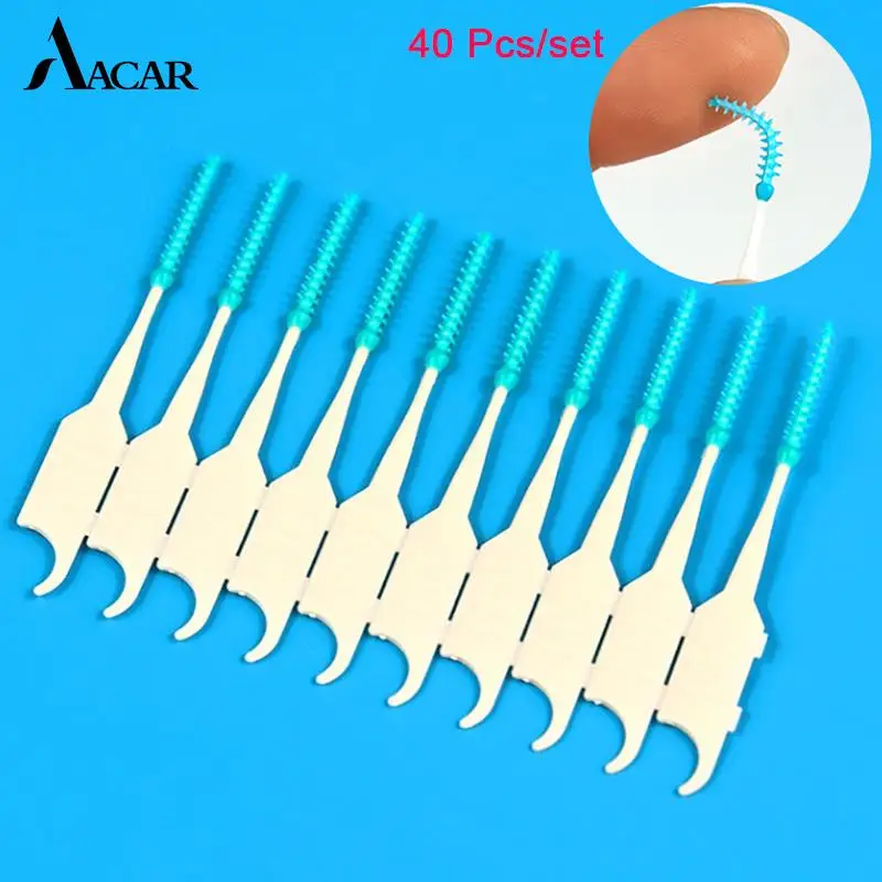 

40 Pcs/set Oral Interdental Brush Cleaning Interdental Brush Cleaning Dental Braces Oral Cleaning Oral Hygiene Care Tools