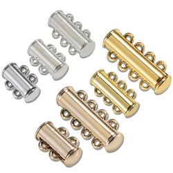 2 pçs 2/3/4/5 linhas de metal fecho magnético para fazer jóias slide fecho pulseira fecho colar fecho diy acessórios atacado
