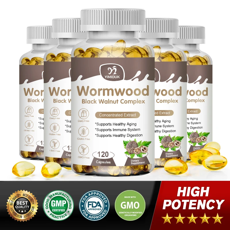 Wormwood Black Walnut Complex Extract Capsules Supports Immune System Healthy Digestion Healthy Aging