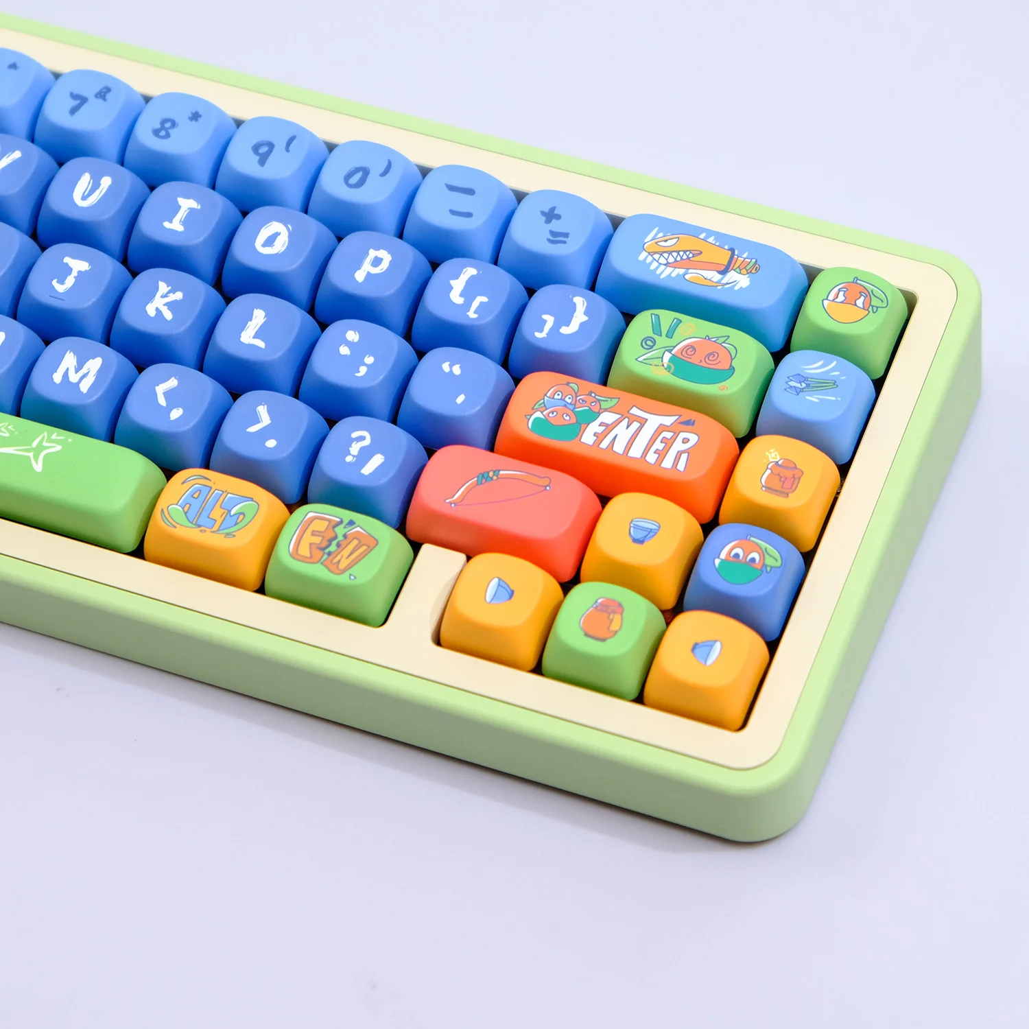 KYOMOT 128 Keys Anime Cute Orange Warrior keycaps MOA Profile PBT DYE SUB Keycap for MX Switch DIY Layout Mechanical Keyboard