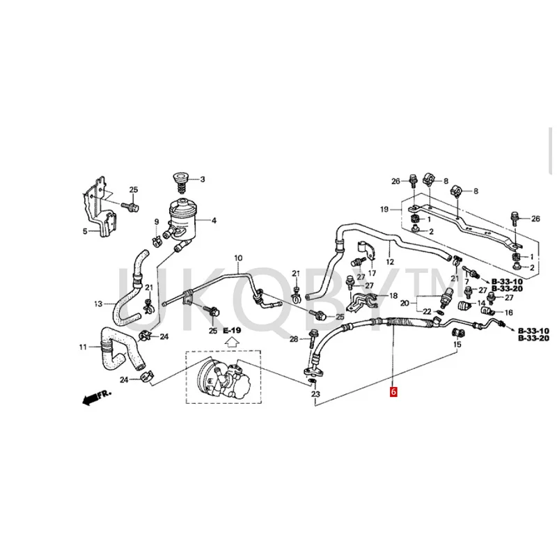 53713S9AA04 Suitable for Ho nd a CR-V Steering oil inlet pipe, steering power pump oil supply pipe