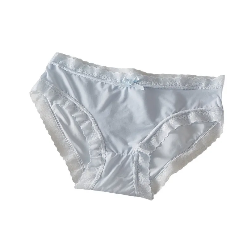 Calcinha de renda de cintura baixa para mulheres, cuecas femininas sem costura, lingerie sexy, cuecas de secagem rápida, cuecas monocromáticas