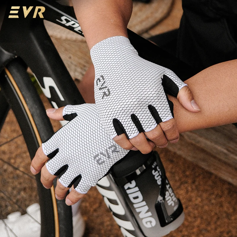 EVR Summer Men's Cycling Gloves Half Finger Breathable Anti-Slip MTB Road Bike Gloves Bicycle Cycling Gloves