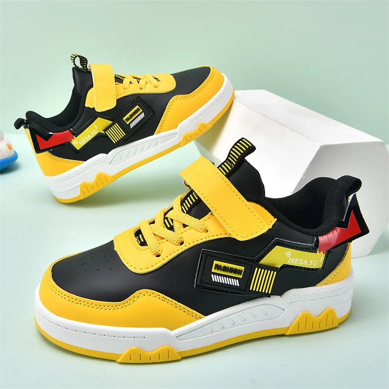 

Autumn High-top Shoes for Kids Non-slip Brand Sneakers for Boys Leather Sneakers Kids Tennis Children Skateboarding Shoes Design