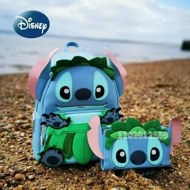 Disney Stitch New Mini Loungefly Backpack Luxury Brand Original 2-piece Set Women's Backpack Wallet Cartoon Children's Backpack