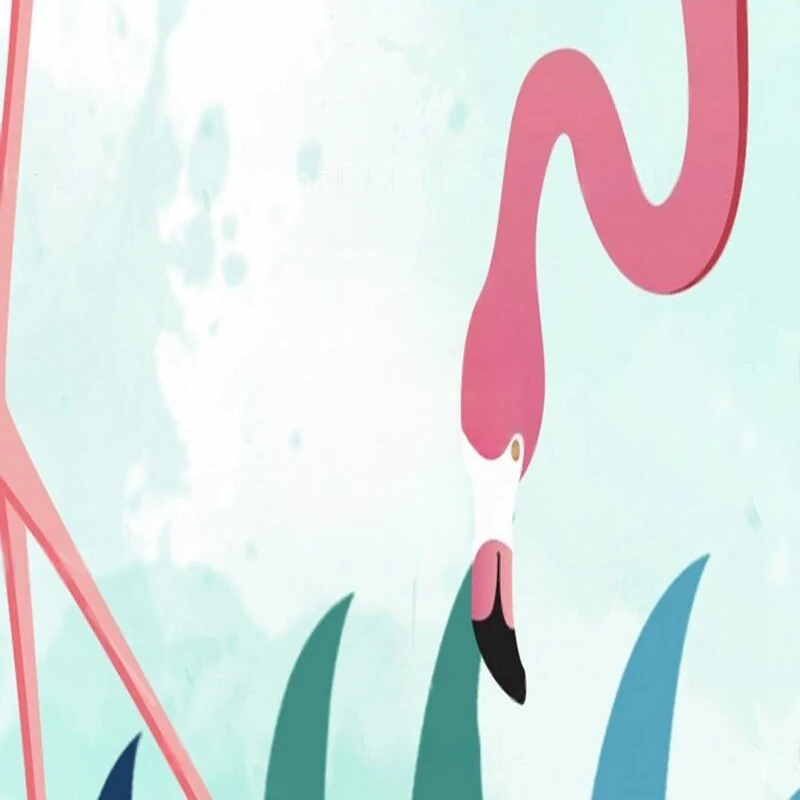 جديد الحديثة الشمال الأخضر الموز فلامنغو تلفزيون جميل ديكور المنزل الفاخر غرفة نوم حائط الخلفية #4