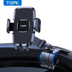 TOPK D35J Dashboard Phone Holder, Easy Installation, Universal Clip Mount, Compatible with All Smartphones