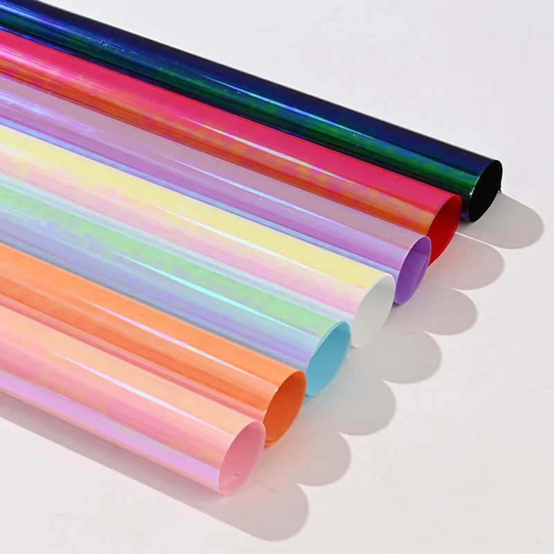 Iridescent Wrapping 20pcs/pack fashionable floral gifts bouquet materials colorful Holographic film art flower paper