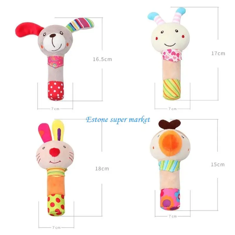 090B 귀여운 동물 모양의 장난감 딸랑이 액세서리 초기 교육 장난감 침대/소파 공급면 면화