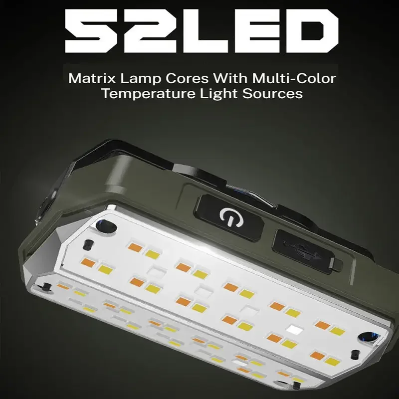 مشرق الفيضانات ضوء العمل 3 ألوان فانوس التخييم قابلة للشحن المغناطيسي مصباح الطوارئ في الهواء الطلق مقاوم للماء لإصلاح الصيد #3