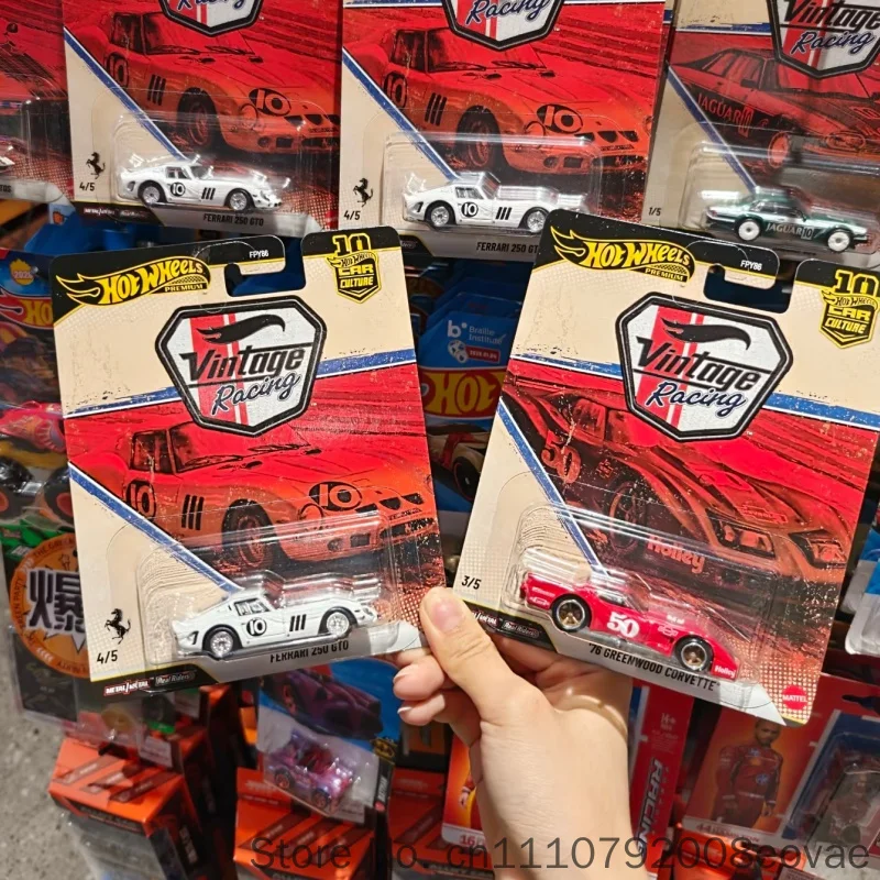 Hot Wheels Premium Culture Vintage Racing Jaguar Xjs 1:64 Porsche Corvette Ferrari 250 Lancia Nissan Diecast Alloy Cars Gifts