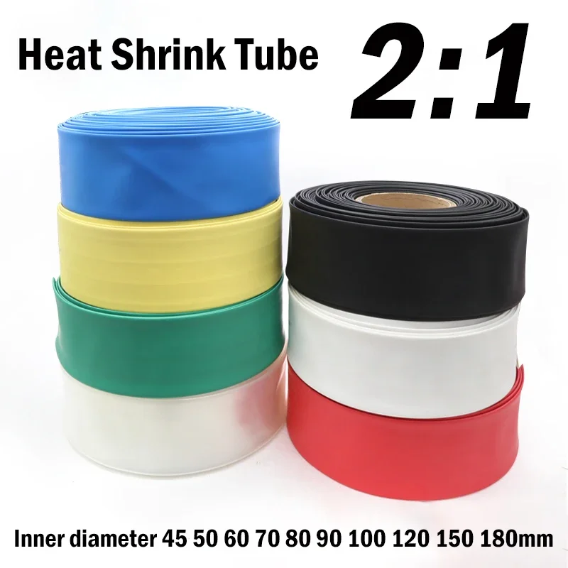 

1/3/5m 2:1 Heat Shrink Tubing Diameter 45 50 60 70 80 90 100 120 150 180mm Polyolefin Tube Sleeving Insulated Lined Cable Sleeve