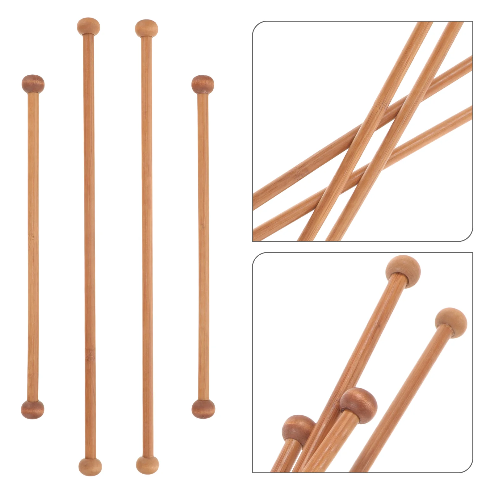 

4 Pcs Ornament Braided Hanging Rod Clothes Rack Weaving Macrame Pole Wood Item Hanger