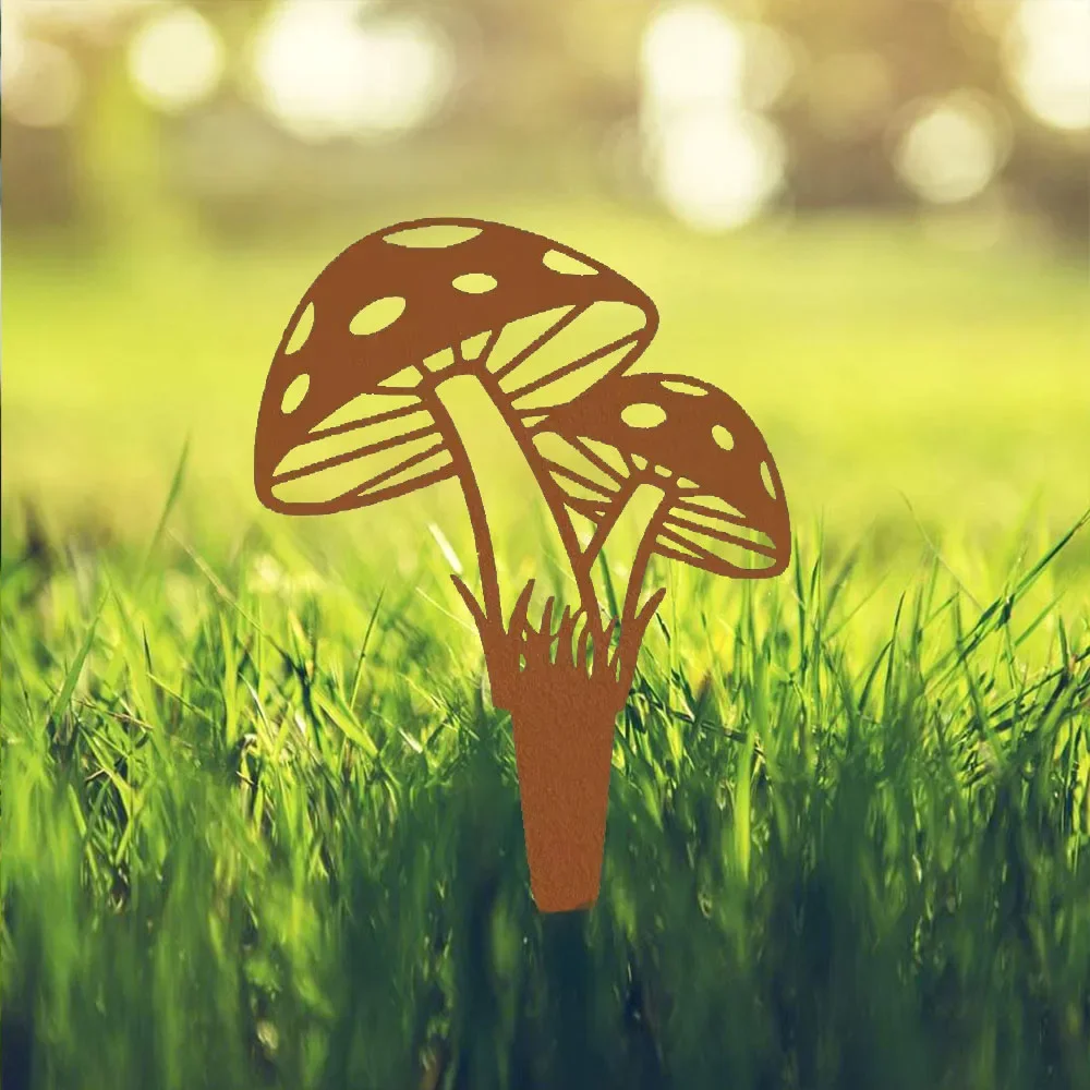 

Enchanting Garden Mushroom Decoration: Metal Stake