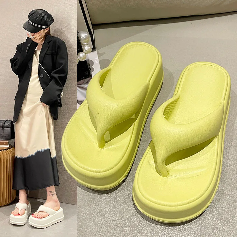 

2025 Women Platform Sandals Women Flip-flops EVA Heels Sandals for Women Fashion Beach Slides Outdoor Soft Heel Cloud Slippers