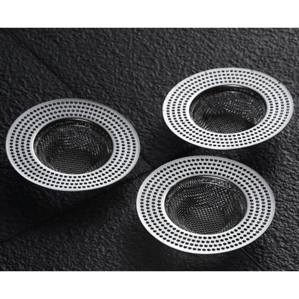 Stainless Steel Shower Drain Hole Filter Food Hair Catcher Strainer Metal Sink Strainer Floor Drain For Kitchen