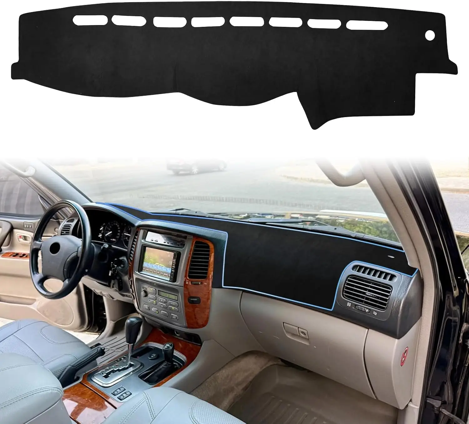 Car Dashboard Cover Pad For Toyota Land Cruiser 1998–2007 Sunshade Protector Anti-UV Dash Mats Non-slip Pads Interior Accessorie