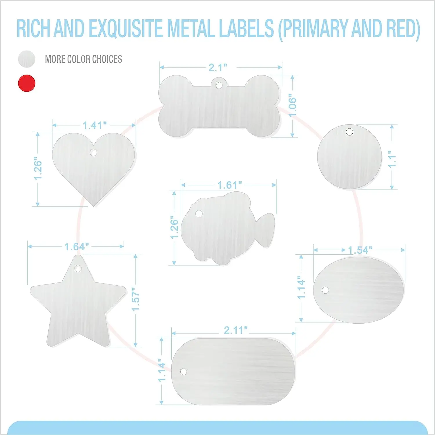 Engraving Tip Tool for Cricut Joy, with 2 Color & 7 Lovely Blank Tags, Shape of Dog Bone, Heart, Circle, Star, Fish, Ova