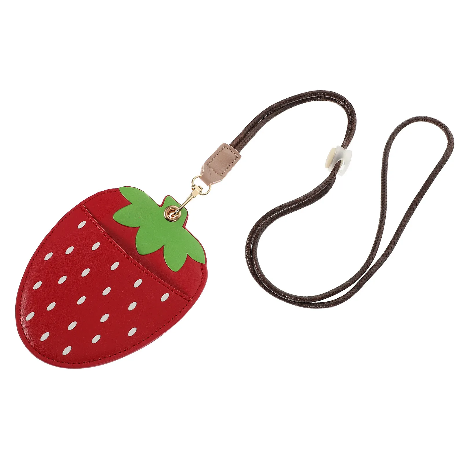 

Strawberry Badge Holder Lanyard Clear Card Sleeve for Id Cards Protective Cover Reusable Name Tag Holder for Staff