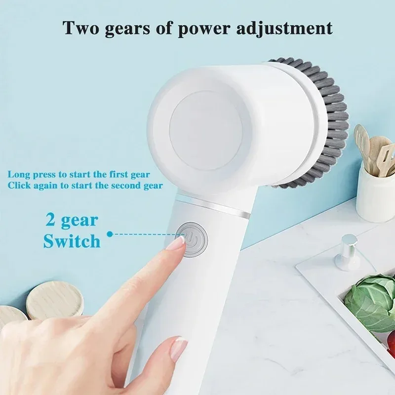 Xiaomi Youpin Electric Cleaning Brush Cordless Spin Scrubber With Replacement Heads Rechargeable Kitchen Cleaning Brush