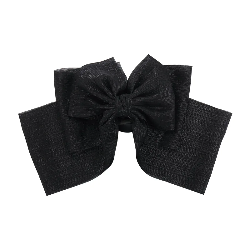 Sparkling Black Big Bow Hair Claws Headdress for Women Fashion Vintage Ponytail Clip Elegant Sweet Hairpins Hair Accessories New