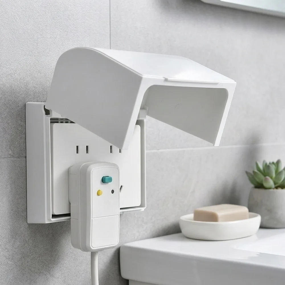 Socket Protector Waterproof Raised Design with Sloped Cover for Bathroom Kitchen Outdoor 140x116x90mm Sturdy Build