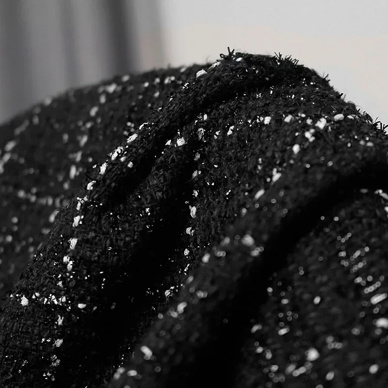 Redraspberry 150 سنتيمتر فرنسا تويد الأسود منقوشة الأقمشة الخريف سترة فستان الدعاوى مواد الملابس الخياطة القماش متر Freeshipping #3