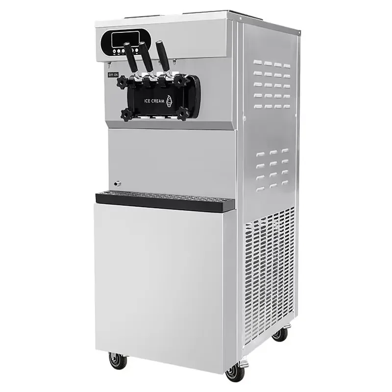 Commercial Ice Cream Maker 25-28L/H 3 Flavor Automatic Fruit Ice Cream Making Maquina De Helado Soft Serve Ice Cream Machine