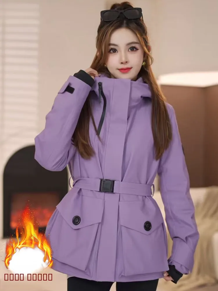 

Утепленная женская хлопковая куртка Thiened Fce, зимняя верхняя одежда свободного кроя, универсальная, в корейском стиле, для повседневной носки, с длинными рукавами, на молнии