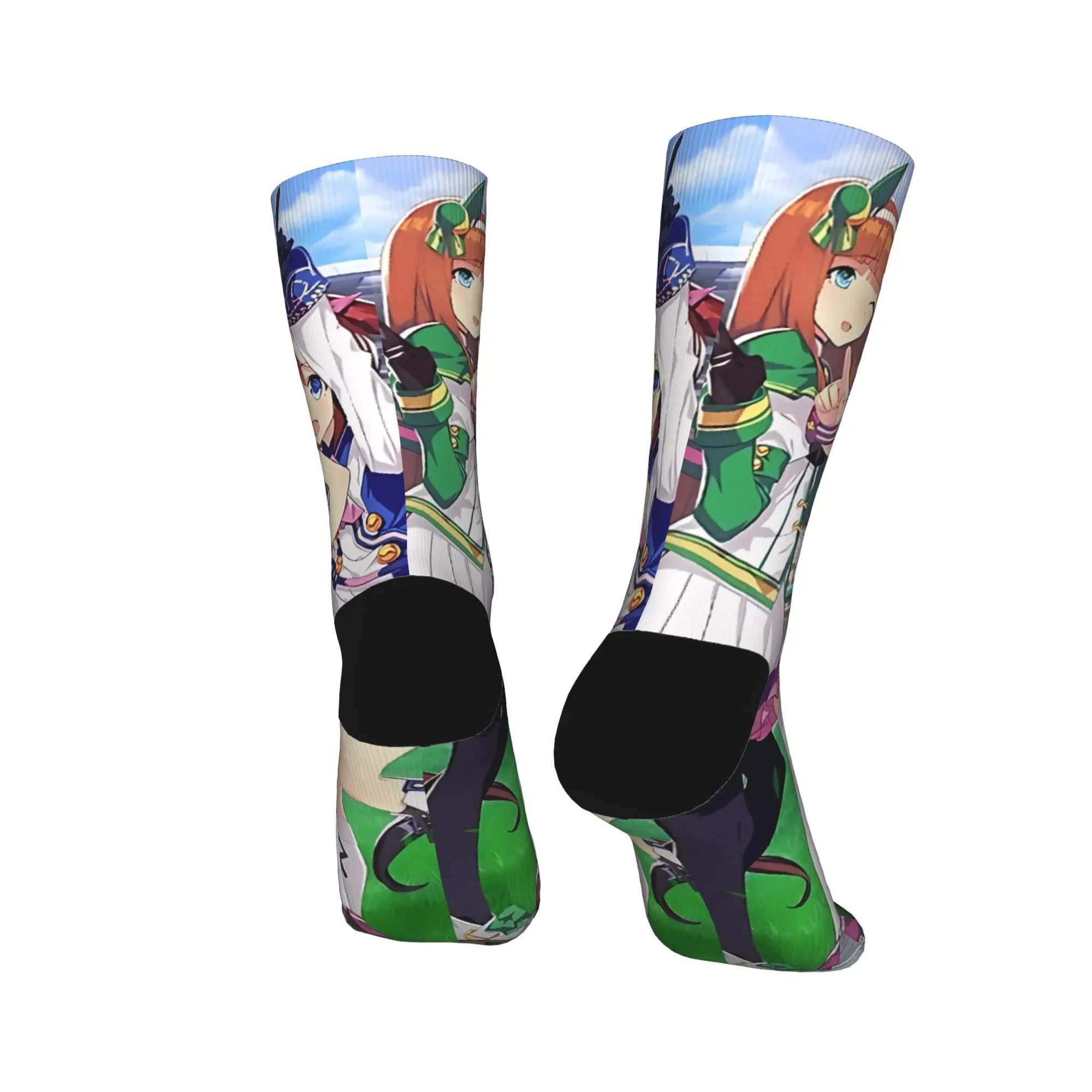 Uma Musume Pretty Derby Anime Socks  Non Slip Stockings Women Men Comfortable Running Socks Autumn Elegant Pattern Socks